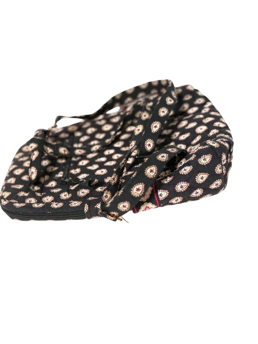 Vera Bradley Backpack Black Red Classic Black Paisley 9x14x3.5 Quilted